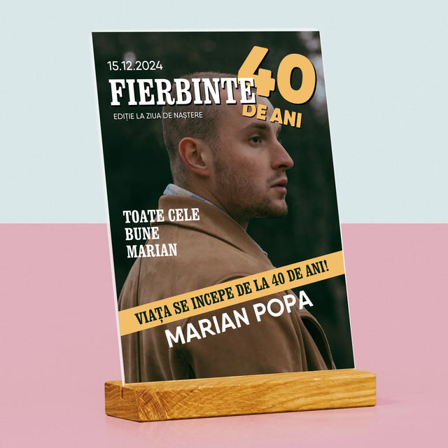 Copertă Derevistă: Fierbinte La 40 De Ani - Imprimare Pe Sticlă Acrilică (Verticală)