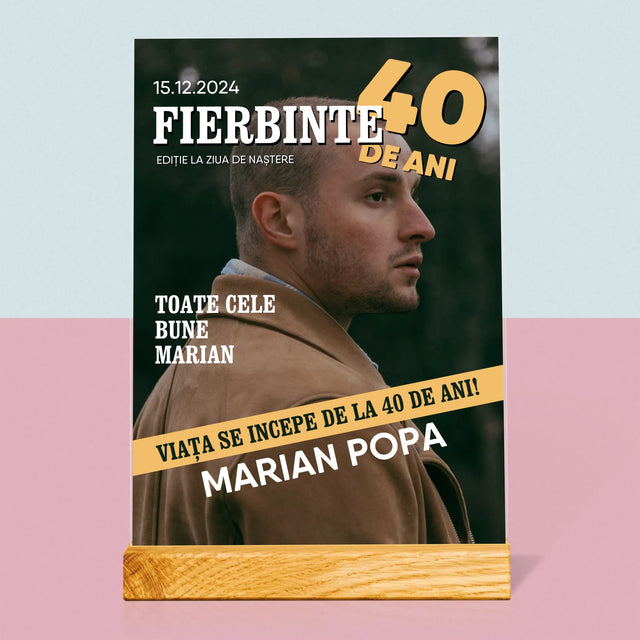 Copertă Derevistă: Fierbinte La 40 De Ani - Imprimare Pe Sticlă Acrilică (Verticală)