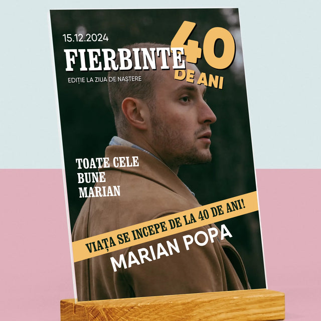 Copertă Derevistă: Fierbinte La 40 De Ani - Imprimare Pe Sticlă Acrilică (Verticală)