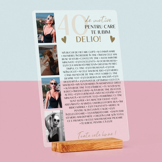 Colaj De Fotografii: 40 De Motive - Imprimare Pe Sticlă Acrilică (Verticală)