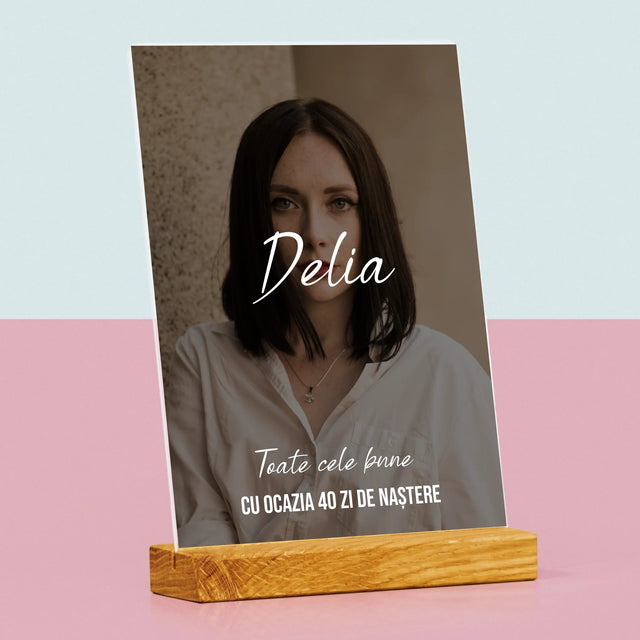 Fotografie Si Semnătură: A 40 Zi De Naștere Toate Cele Bune - Imprimare Pe Sticlă Acrilică (Verticală)