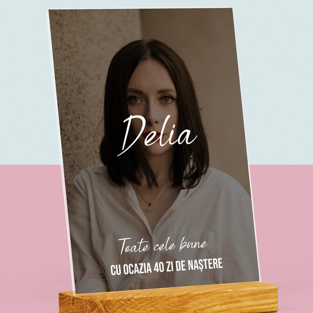 Fotografie Si Semnătură: A 40 Zi De Naștere Toate Cele Bune - Imprimare Pe Sticlă Acrilică (Verticală)