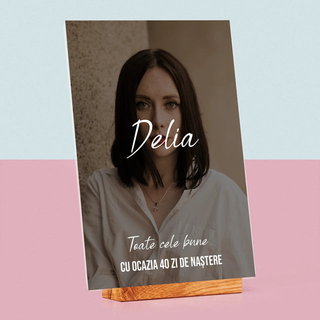 Fotografie Si Semnătură: A 40 Zi De Naștere Toate Cele Bune - Imprimare Pe Sticlă Acrilică (Verticală)