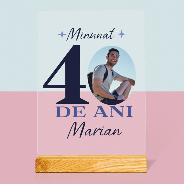 Fotografie Si Semnătură: Minunat La Vârsta De 40 De Ani - Imprimare Pe Sticlă Acrilică (Verticală)