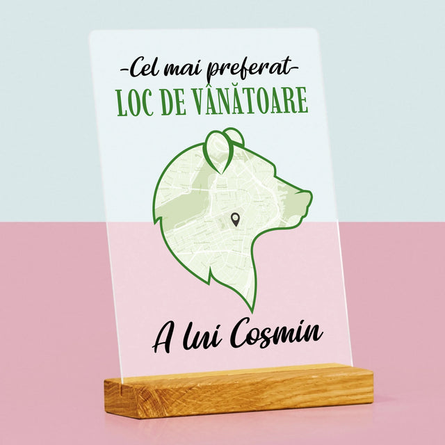 Harta Oraș: Cel Mai Preferat Loc De Vînătoare - Imprimare Pe Sticlă Acrilică (Verticală)