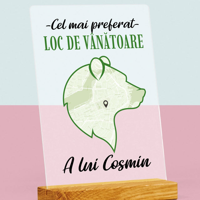 Harta Oraș: Cel Mai Preferat Loc De Vînătoare - Imprimare Pe Sticlă Acrilică (Verticală)