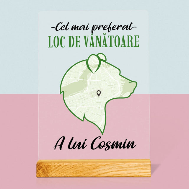 Harta Oraș: Cel Mai Preferat Loc De Vînătoare - Imprimare Pe Sticlă Acrilică (Verticală)