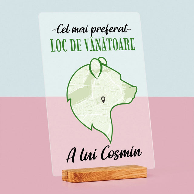 Harta Oraș: Cel Mai Preferat Loc De Vînătoare - Imprimare Pe Sticlă Acrilică (Verticală)