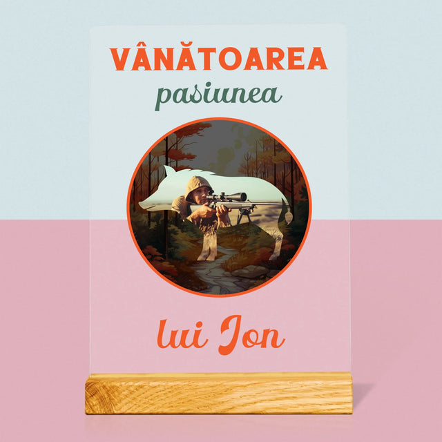 Fotografie Si Semnătură: Pasiune De Vânătoare - Imprimare Pe Sticlă Acrilică (Verticală)