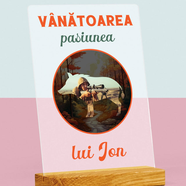 Fotografie Si Semnătură: Pasiune De Vânătoare - Imprimare Pe Sticlă Acrilică (Verticală)