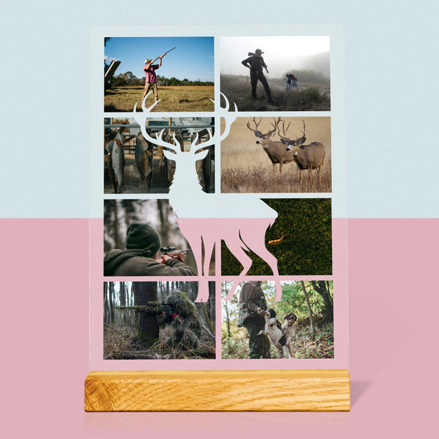 Colaj De Fotografii: Vânător - Imprimare Pe Sticlă Acrilică (Verticală)