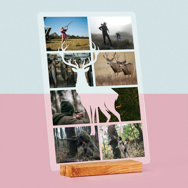 Colaj De Fotografii: Vânător - Imprimare Pe Sticlă Acrilică (Verticală)