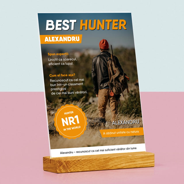 Copertă Derevistă: Best Hunter - Imprimare Pe Sticlă Acrilică (Verticală)