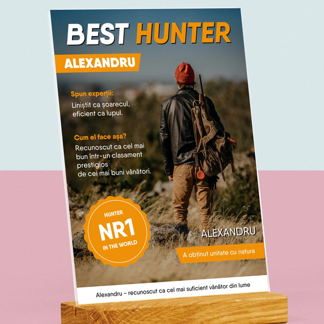 Copertă Derevistă: Best Hunter - Imprimare Pe Sticlă Acrilică (Verticală)