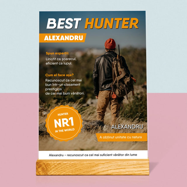 Copertă Derevistă: Best Hunter - Imprimare Pe Sticlă Acrilică (Verticală)