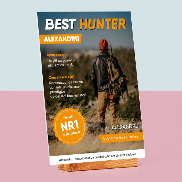 Copertă Derevistă: Best Hunter - Imprimare Pe Sticlă Acrilică (Verticală)