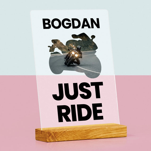Formă Din Fotografii: Just Ride - Imprimare Pe Sticlă Acrilică (Verticală)