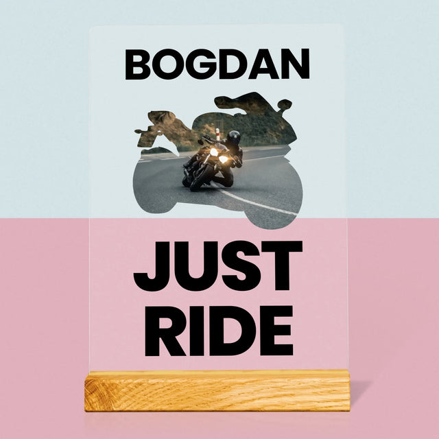 Formă Din Fotografii: Just Ride - Imprimare Pe Sticlă Acrilică (Verticală)