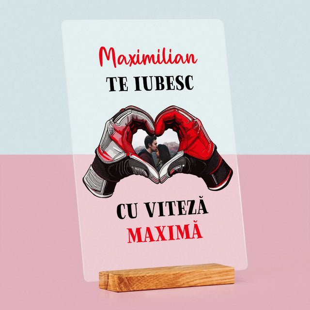 Fotografie Si Semnătură: Te Iubesc Cu Viteză Maximă - Imprimare Pe Sticlă Acrilică (Verticală)