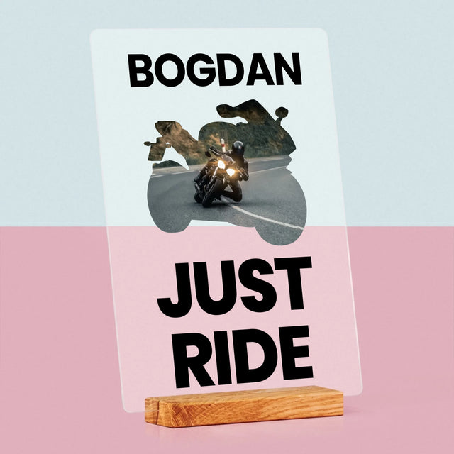 Formă Din Fotografii: Just Ride - Imprimare Pe Sticlă Acrilică (Verticală)