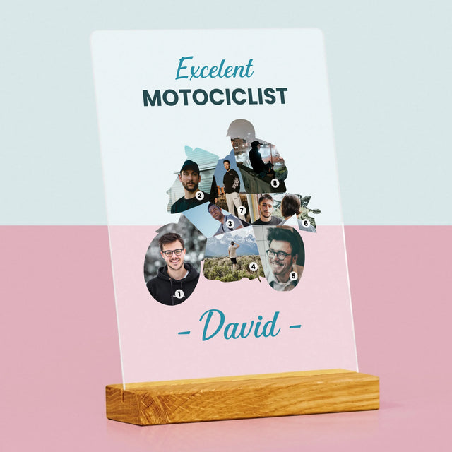 Formă Din Fotografii: Motociclist Excelent - Imprimare Pe Sticlă Acrilică (Verticală)