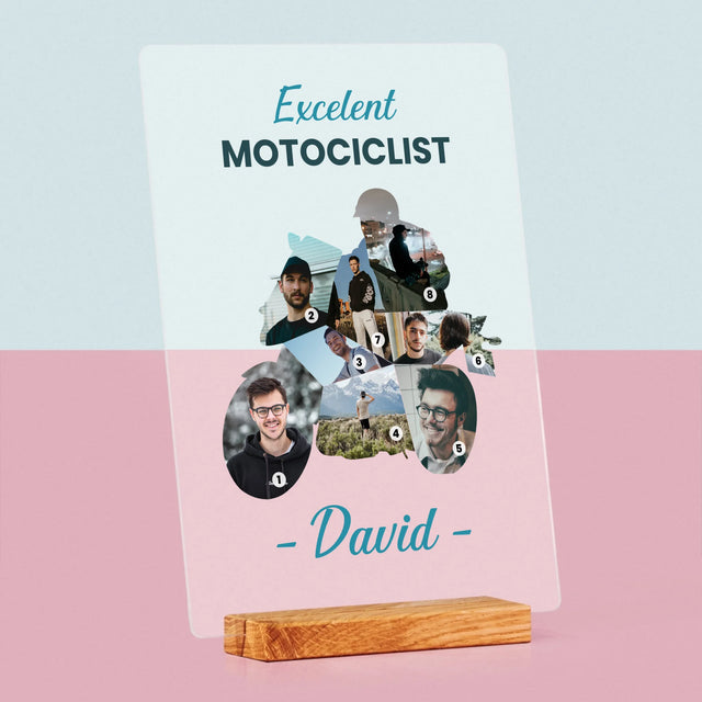 Formă Din Fotografii: Motociclist Excelent - Imprimare Pe Sticlă Acrilică (Verticală)