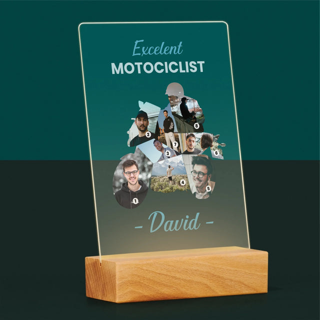 Formă Din Fotografii: Motociclist Excelent - Imprimare Pe Sticlă Acrilică (Verticală)