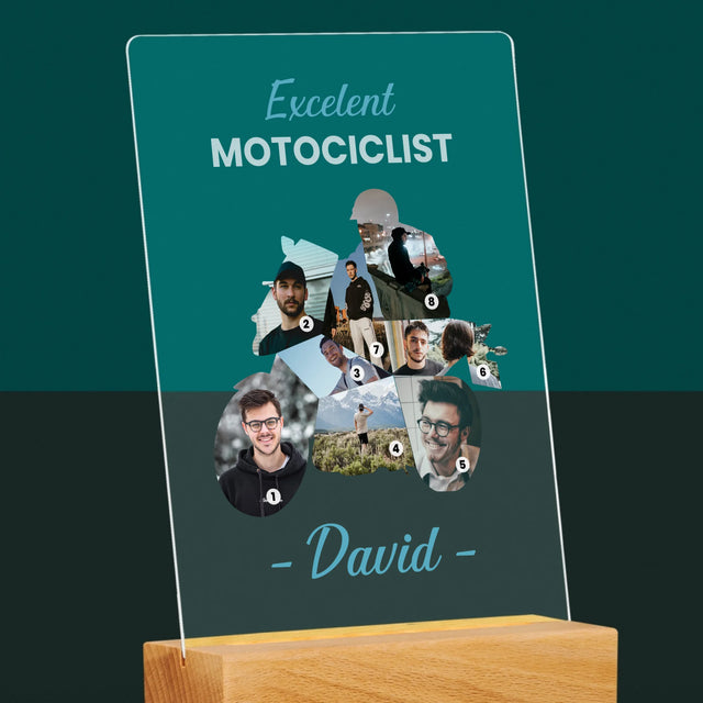 Formă Din Fotografii: Motociclist Excelent - Imprimare Pe Sticlă Acrilică (Verticală)