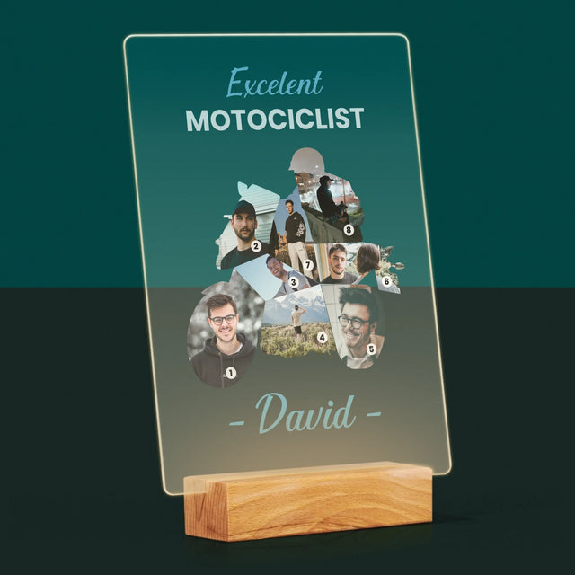 Formă Din Fotografii: Motociclist Excelent - Imprimare Pe Sticlă Acrilică (Verticală)