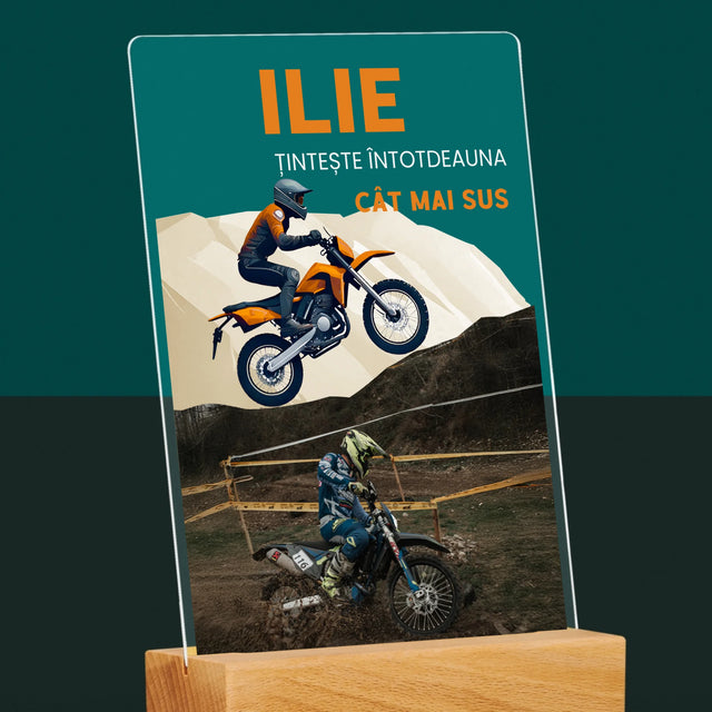 Fotografie Si Semnătură: Țintește Întotdeauna Cât Mai Sus - Imprimare Pe Sticlă Acrilică (Verticală)