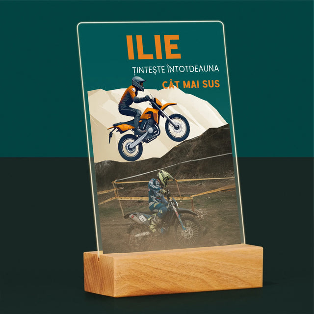 Fotografie Si Semnătură: Țintește Întotdeauna Cât Mai Sus - Imprimare Pe Sticlă Acrilică (Verticală)