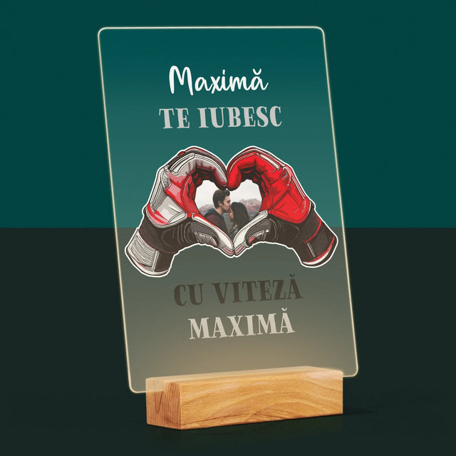 Fotografie Si Semnătură: Te Iubesc Cu Viteză Maximă - Imprimare Pe Sticlă Acrilică (Verticală)