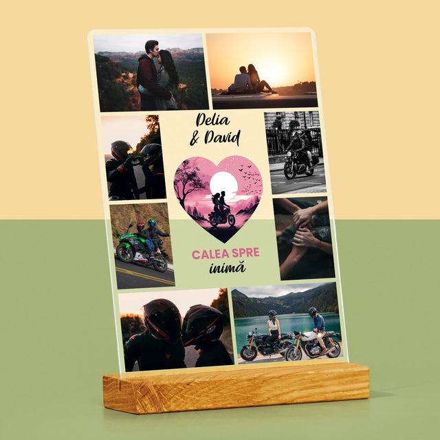 Colaj De Fotografii: Calea Spre Inimă - Imprimare Pe Sticlă Acrilică (Verticală)