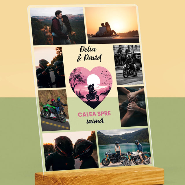 Colaj De Fotografii: Calea Spre Inimă - Imprimare Pe Sticlă Acrilică (Verticală)