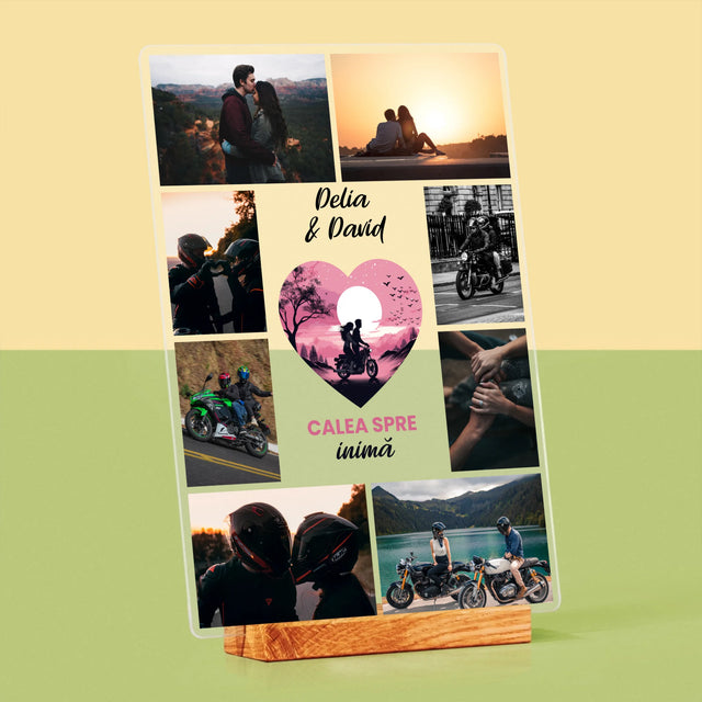 Colaj De Fotografii: Calea Spre Inimă - Imprimare Pe Sticlă Acrilică (Verticală)