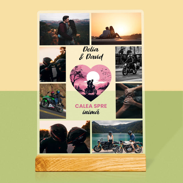 Colaj De Fotografii: Calea Spre Inimă - Imprimare Pe Sticlă Acrilică (Verticală)