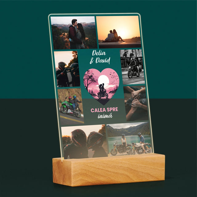 Colaj De Fotografii: Calea Spre Inimă - Imprimare Pe Sticlă Acrilică (Verticală)