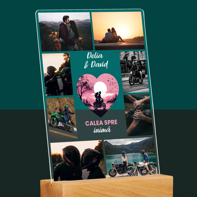 Colaj De Fotografii: Calea Spre Inimă - Imprimare Pe Sticlă Acrilică (Verticală)