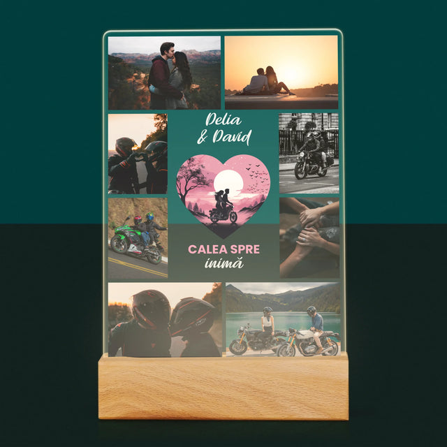 Colaj De Fotografii: Calea Spre Inimă - Imprimare Pe Sticlă Acrilică (Verticală)