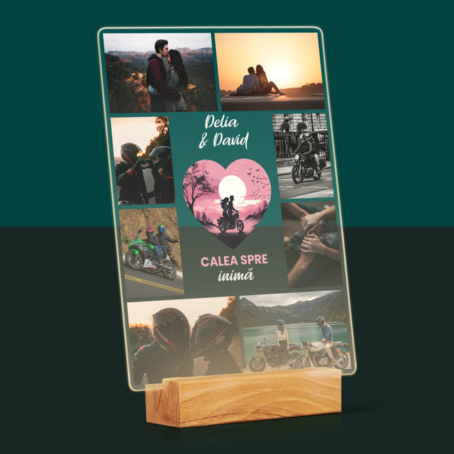 Colaj De Fotografii: Calea Spre Inimă - Imprimare Pe Sticlă Acrilică (Verticală)