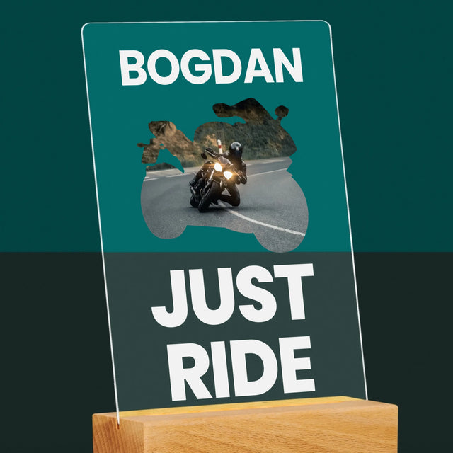 Formă Din Fotografii: Just Ride - Imprimare Pe Sticlă Acrilică (Verticală)