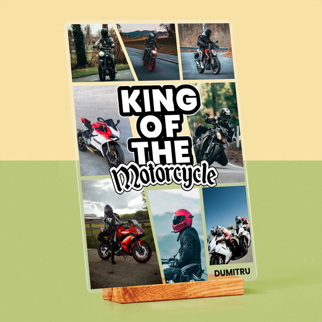 Colaj De Fotografii: King Of The Motorcycle - Imprimare Pe Sticlă Acrilică (Verticală)