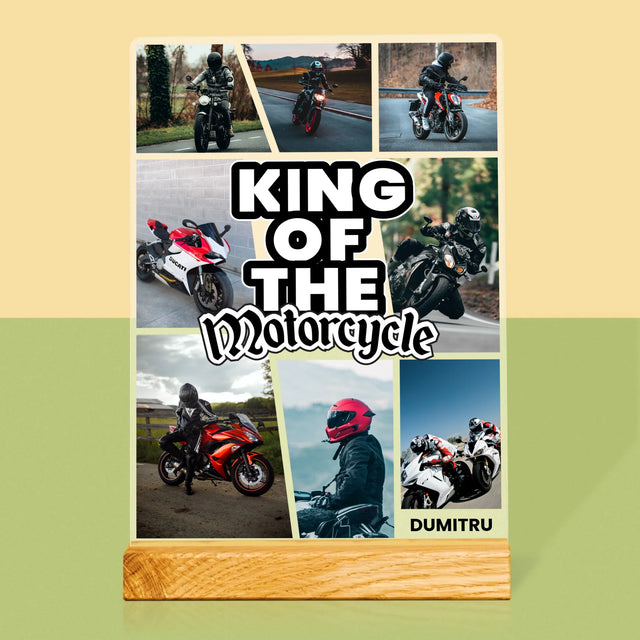 Colaj De Fotografii: King Of The Motorcycle - Imprimare Pe Sticlă Acrilică (Verticală)