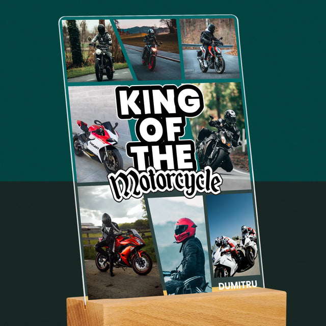 Colaj De Fotografii: King Of The Motorcycle - Imprimare Pe Sticlă Acrilică (Verticală)