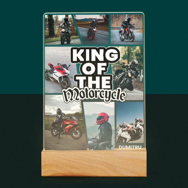 Colaj De Fotografii: King Of The Motorcycle - Imprimare Pe Sticlă Acrilică (Verticală)