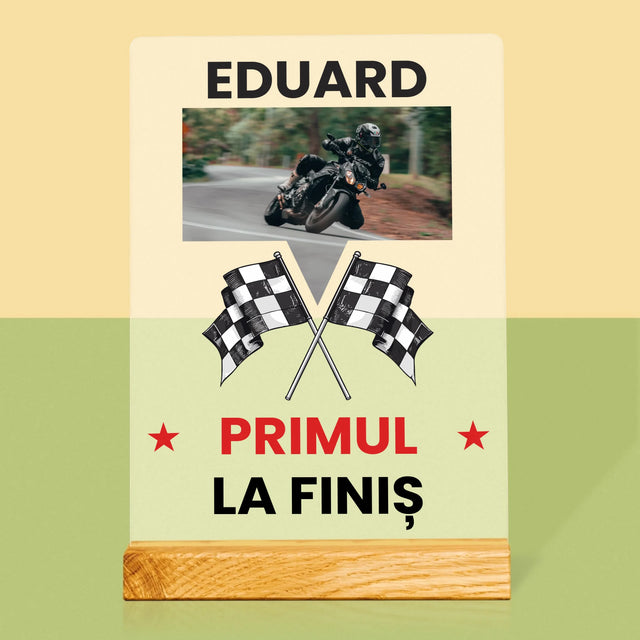 Fotografie Si Semnătură: Primul La Finiș - Imprimare Pe Sticlă Acrilică (Verticală)