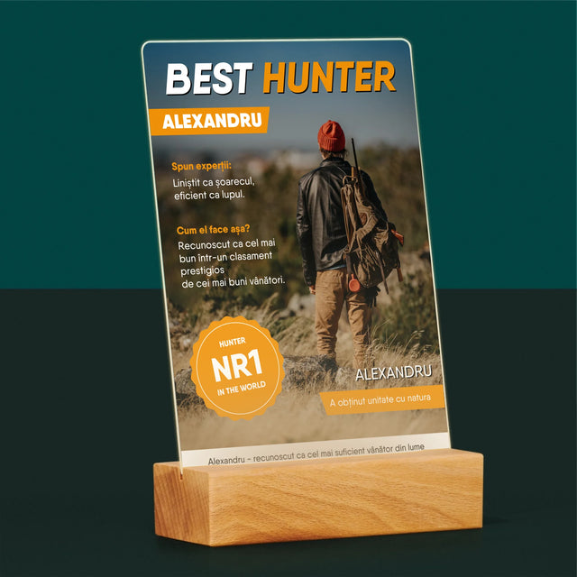 Copertă Derevistă: Best Hunter - Imprimare Pe Sticlă Acrilică (Verticală)