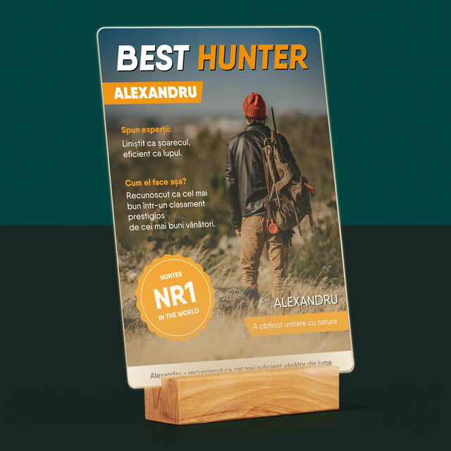 Copertă Derevistă: Best Hunter - Imprimare Pe Sticlă Acrilică (Verticală)
