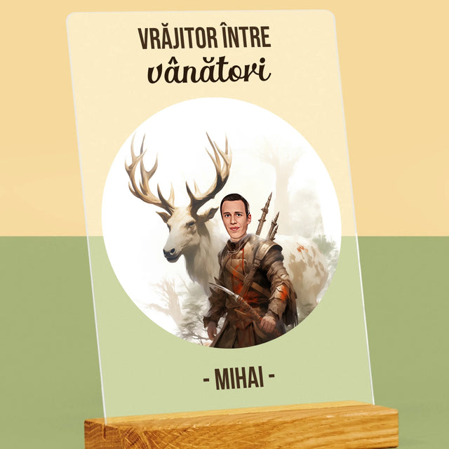 Personajul Tău: Vrăjitor Între Vânători - Imprimare Pe Sticlă Acrilică (Verticală)