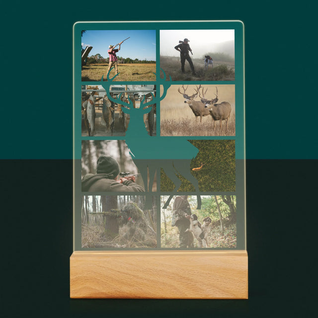 Colaj De Fotografii: Vânător - Imprimare Pe Sticlă Acrilică (Verticală)